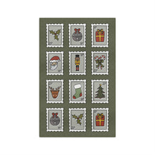 Load image into Gallery viewer, Vintage Christmas Stamp Microfiber Tea Towel