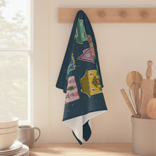 Load image into Gallery viewer, Christmas Village Kitchen Tea Towel