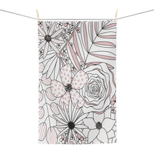 Load image into Gallery viewer, Floral Linework Kitchen Tea Towel
