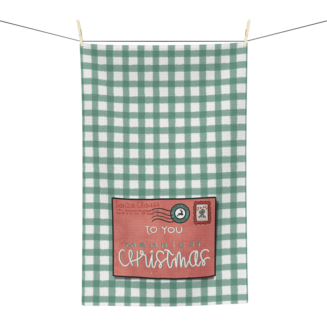 Christmas Letter Kitchen Tea Towel