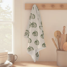 Load image into Gallery viewer, Classic Green Santa Kitchen Tea Towel
