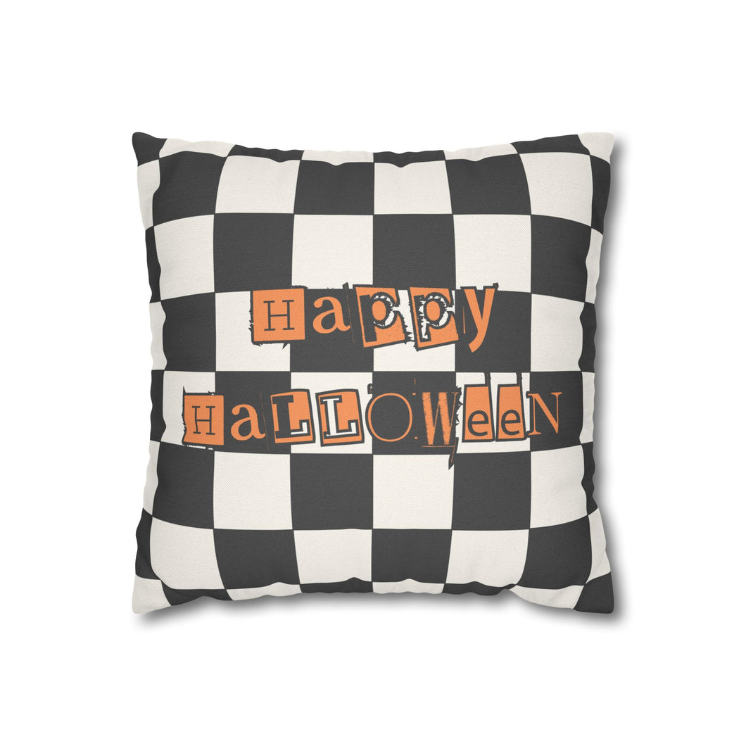 Two-Sided Halloween Checker Pillowcase