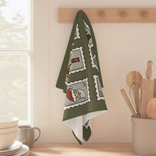 Load image into Gallery viewer, Vintage Christmas Stamp Microfiber Tea Towel
