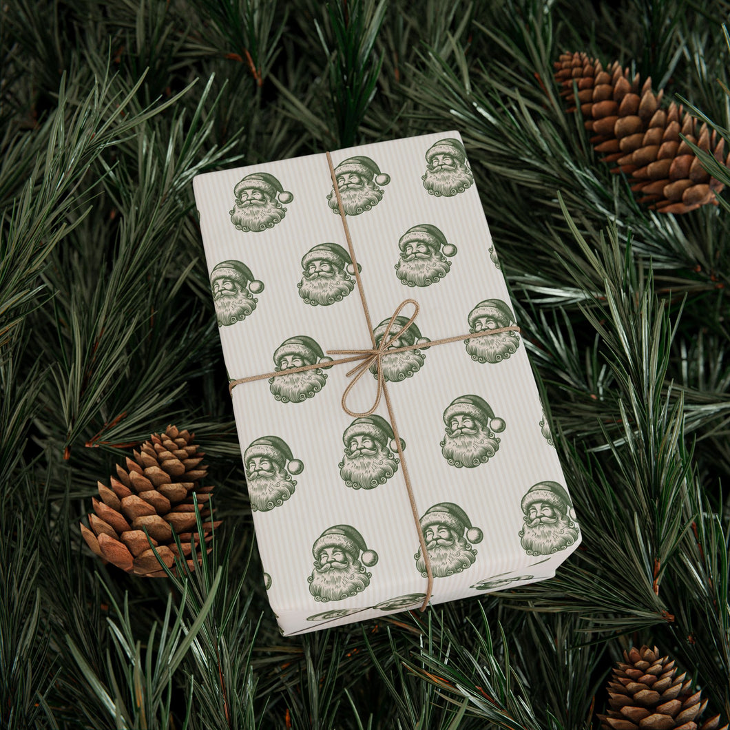 Green Santa Wrapping Paper