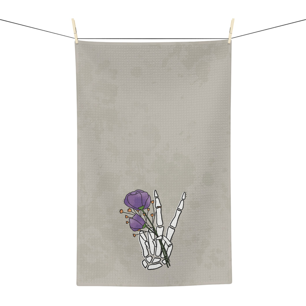 Skeleton Peace Kitchen Tea Towel