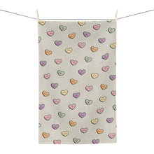 Load image into Gallery viewer, Conversation Hearts Kitchen Tea Towel
