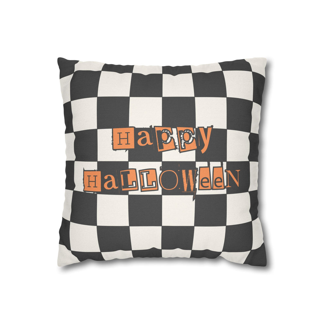 Two-Sided Halloween Checker Pillowcase