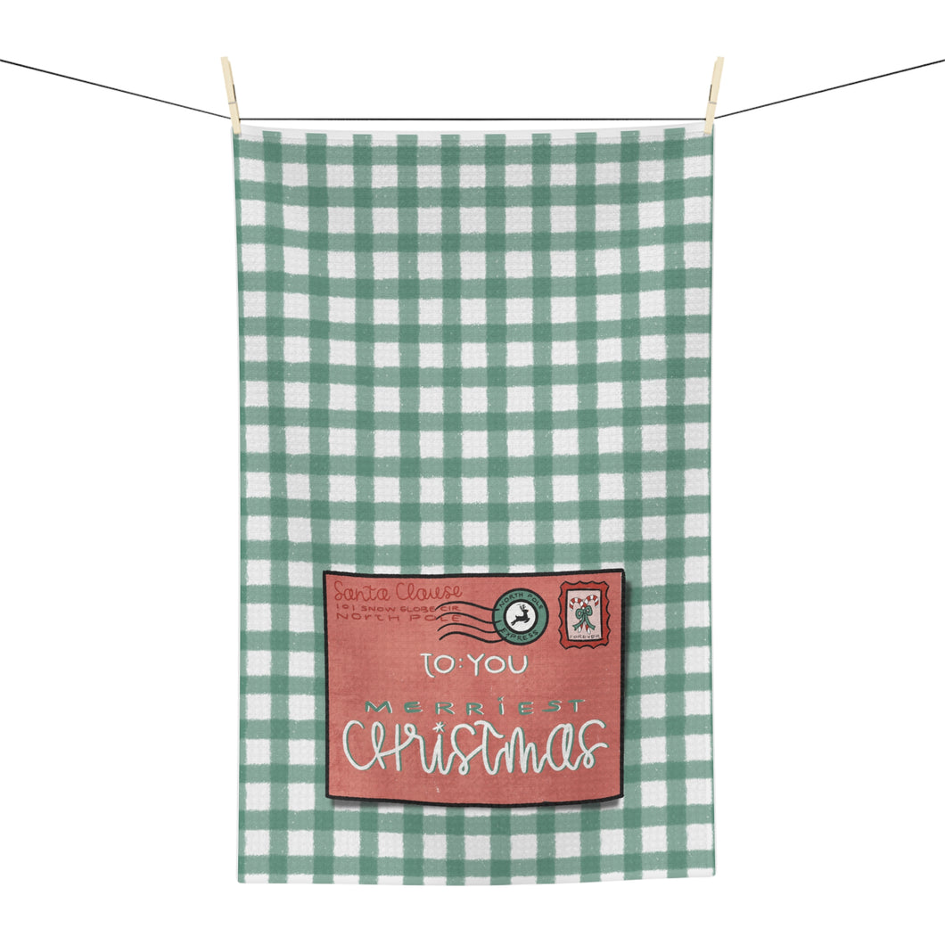 Christmas Letter Kitchen Tea Towel